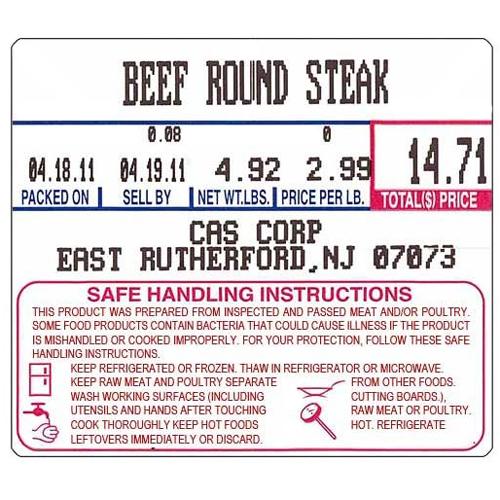 CAS LST-8030 Label, Non-UPC w/Safe Handling, 12 rolls 58 x 50 mm